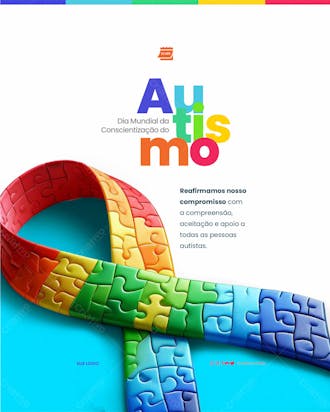 Social media dia mundial da conscientização do autismo aceitação e apoio