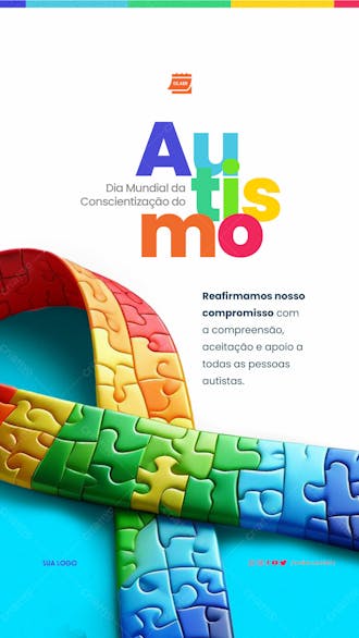 Story dia mundial da conscientização do autismo aceitação e apoio