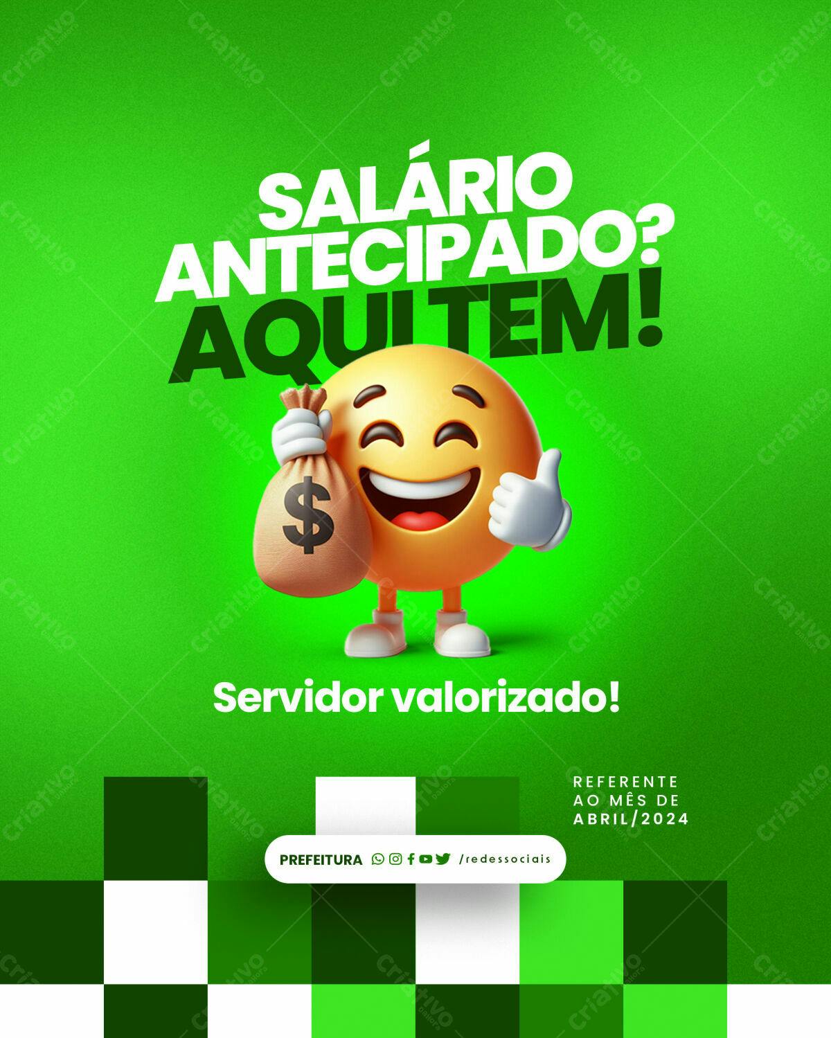Postagem Social Media Salário Antecipado PSD Editável
