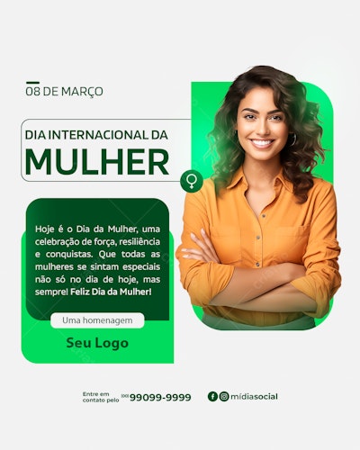 Postagem Dia Internacional da Mulher PSD Editável