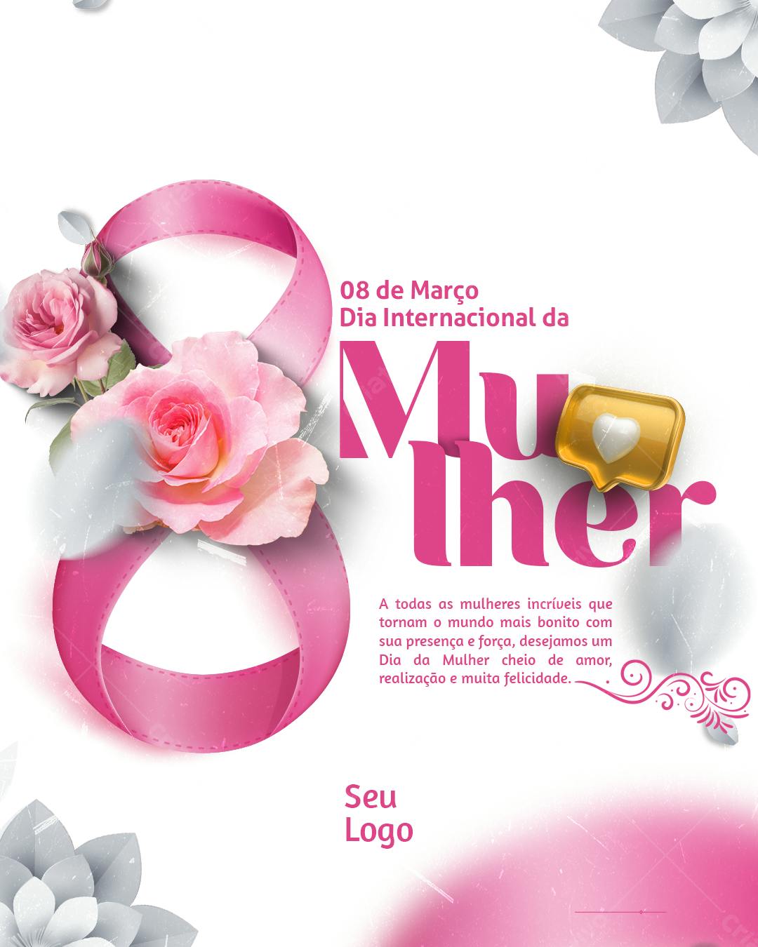 Flyer Dia Internacional da Mulher PSD Editável