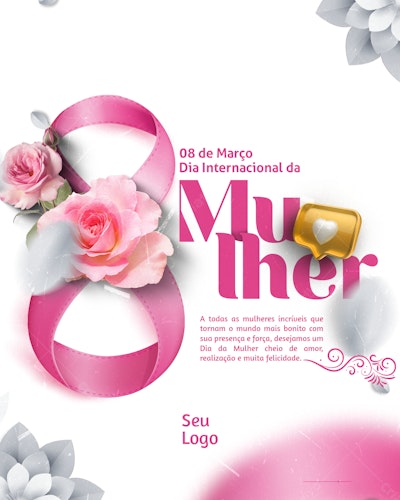 Flyer Dia Internacional da Mulher PSD Editável