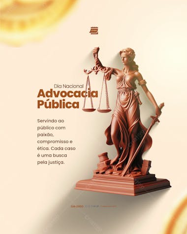 Social media dia da advocacia pública servindo ao público com paixão