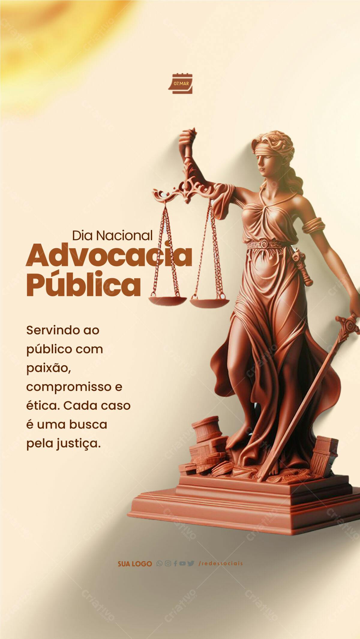 Flyer Dia Nacional da Advocacia Pública PSD Editável