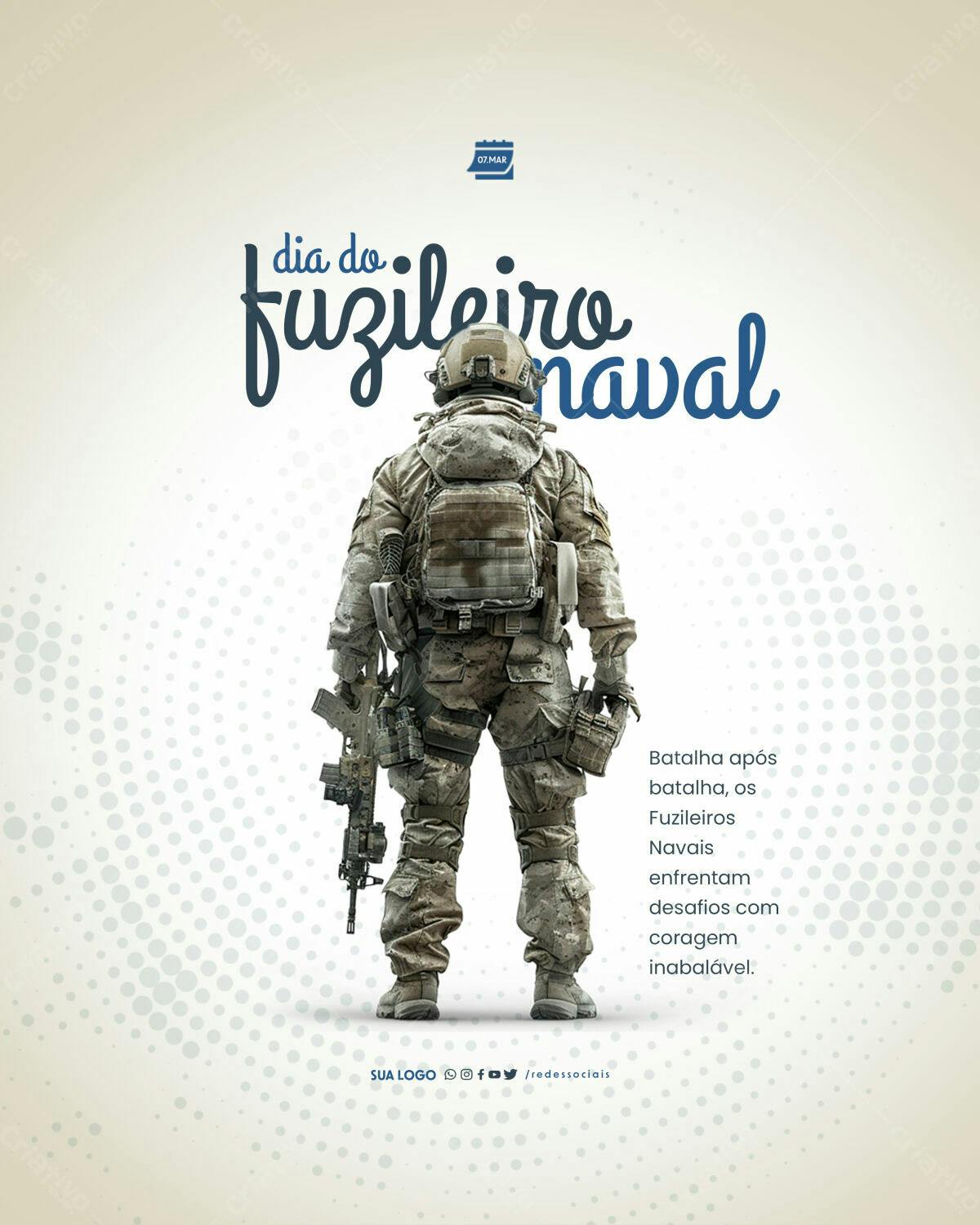 Post para Dia do Fuzileiro Naval PSD Editável