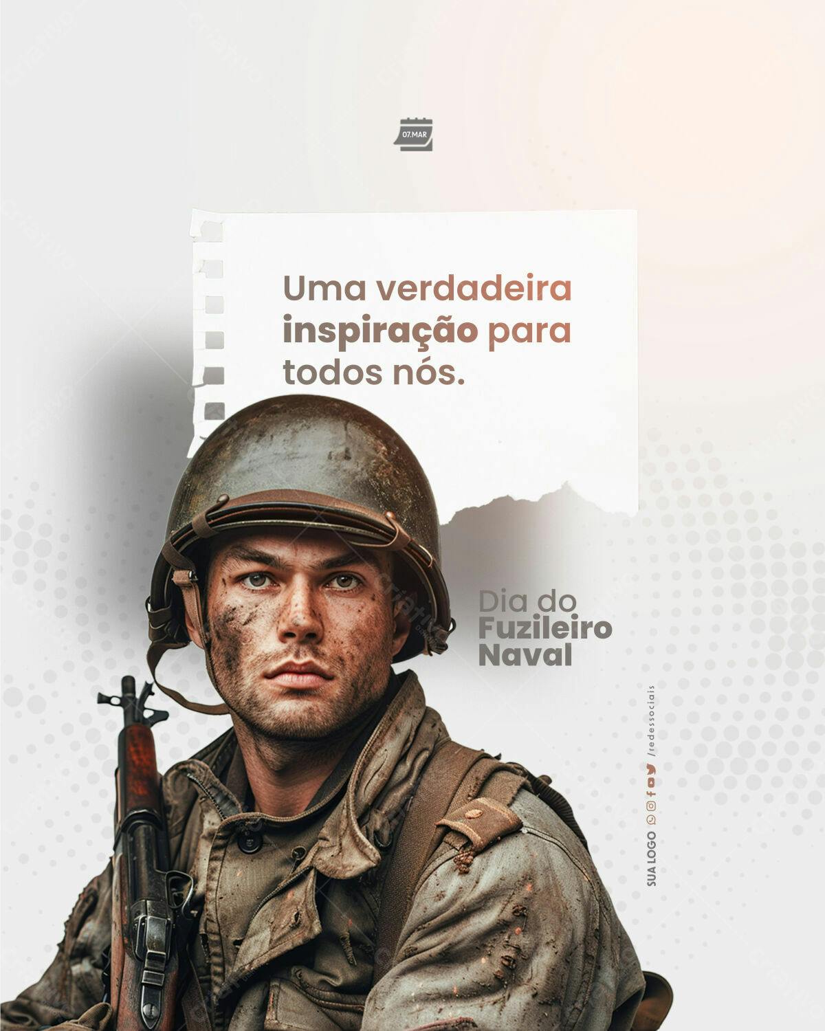 Postagem Dia do Fuzileiro Naval PSD Editável