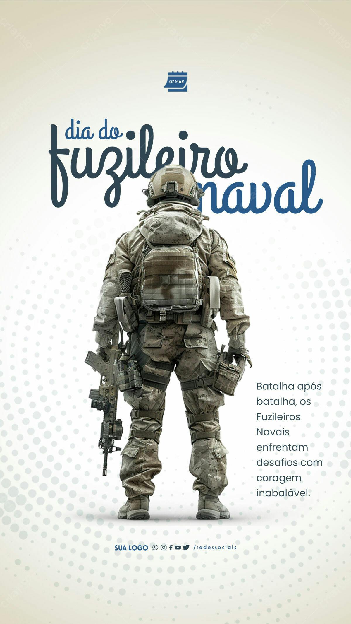 Poster Dia do Fuzileiro Naval PSD Editável