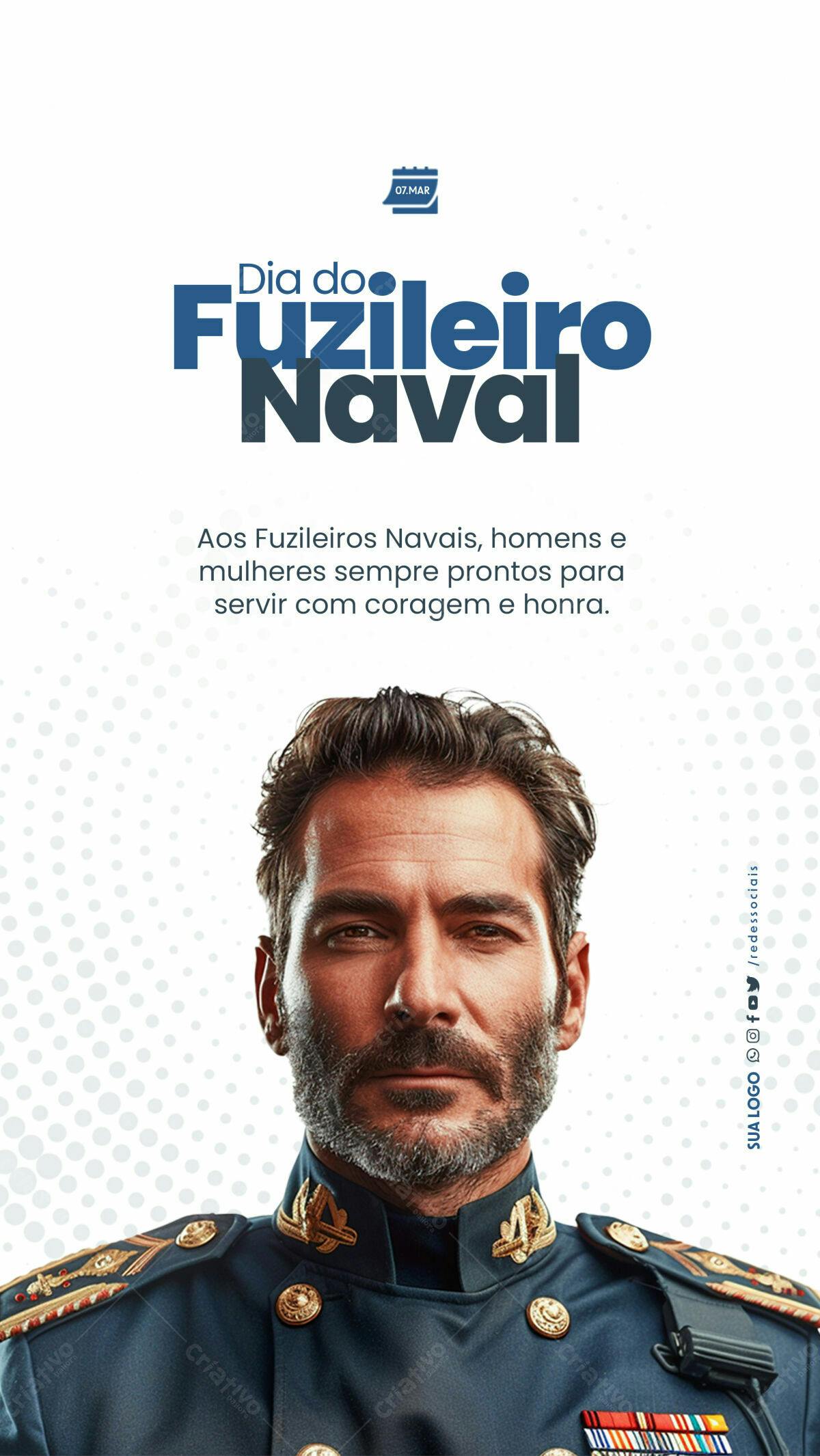 Flyer Dia do Fuzileiro Naval PSD Editável