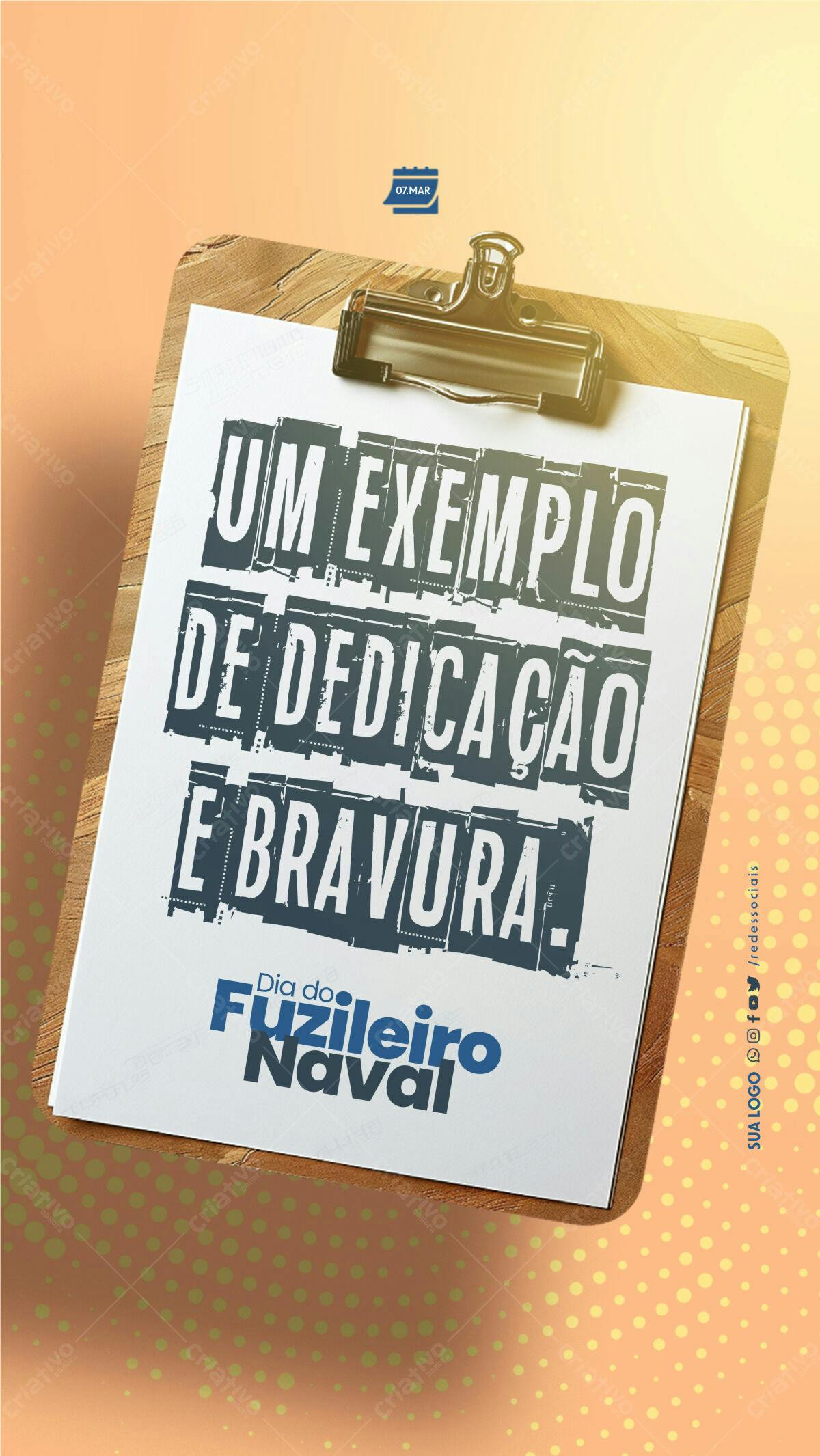 Flyer Dia do Fuzileiro Naval PSD Editável