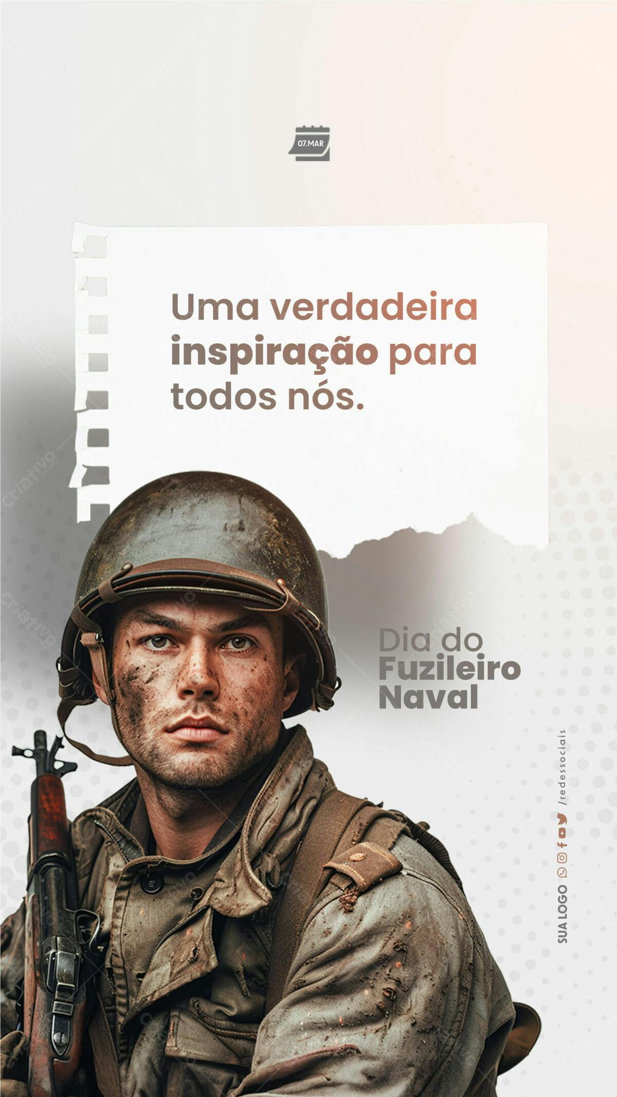 Post para Dia do Fuzileiro Naval PSD Editável