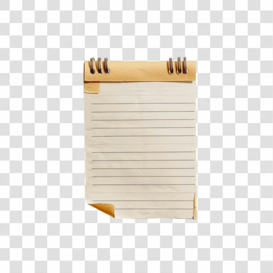 Bloco de Notas Vintage PNG com fundo transparente