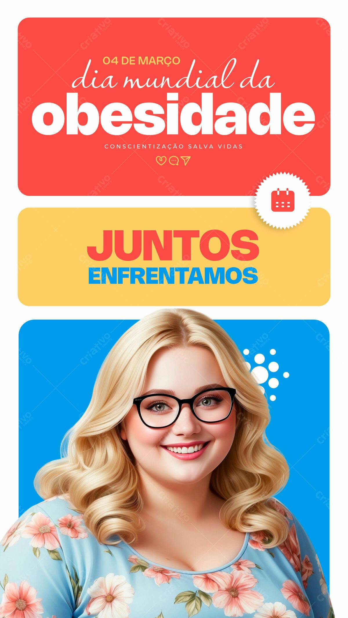 Flyer Dia Mundial da Obesidade PSD Editável