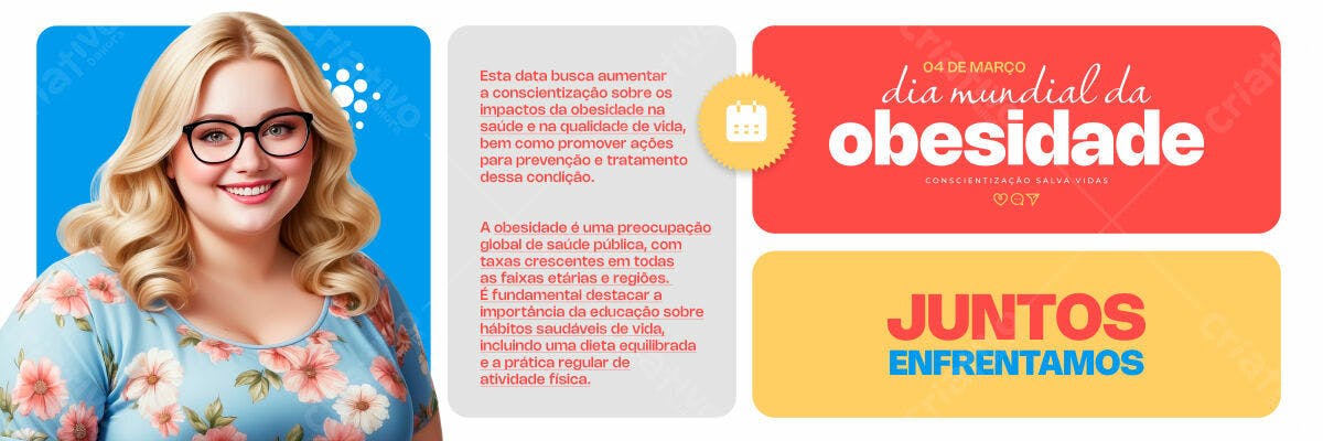 Banner Dia Mundial da Obesidade PSD Editável