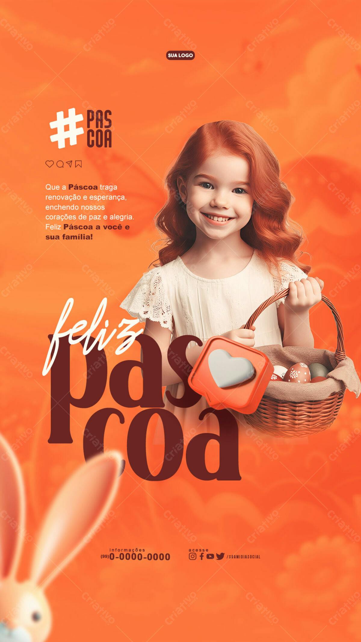 Flyer Páscoa Infantil PSD Editável
