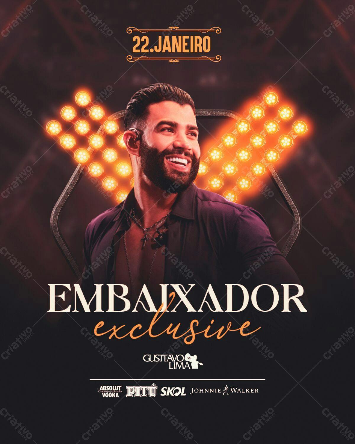 Flyer Show Gusttavo Lima PSD Editável