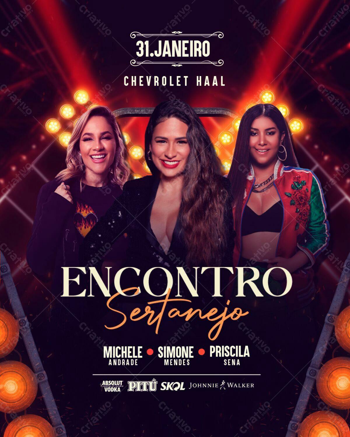 Flyer para Encontro Sertanejo PSD Editável