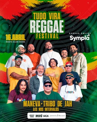 Flyer tudo vira reggae festival
