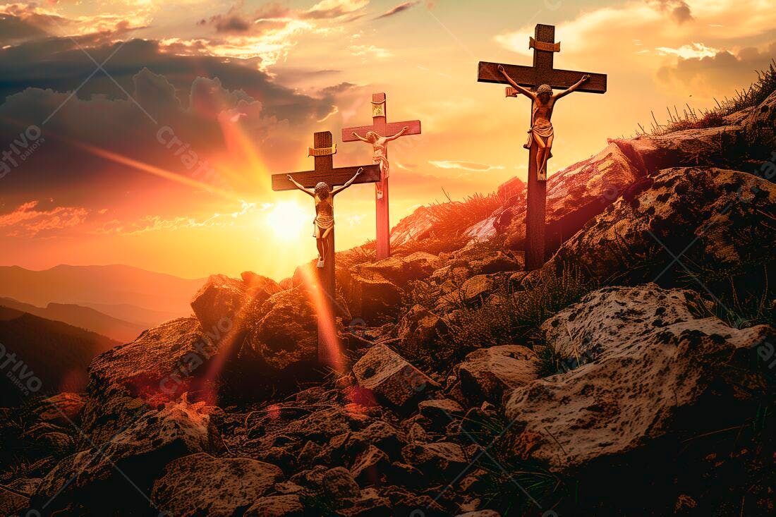 Crucificação ao Amanhecer Montanhas