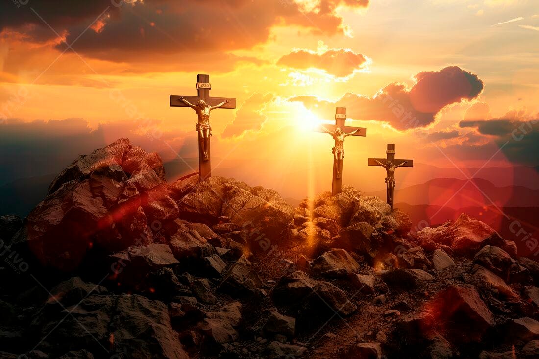 Três Crucificações ao Pôr do Sol