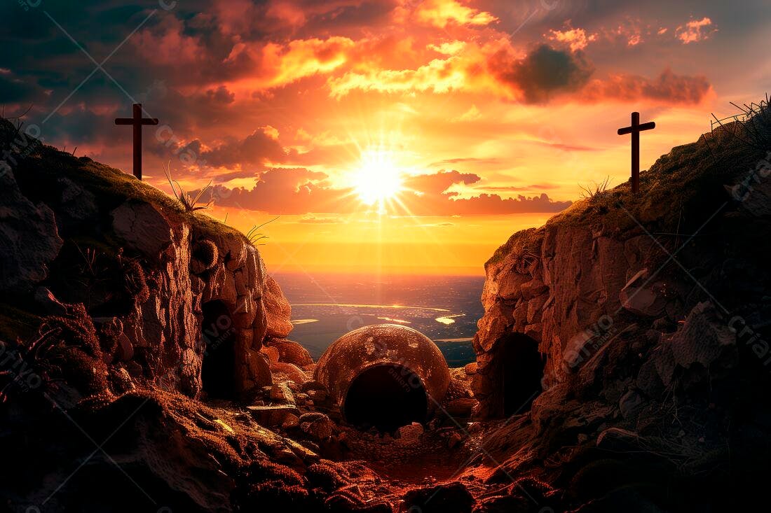 Ressurreição Cristo - Pôr do Sol Laranja