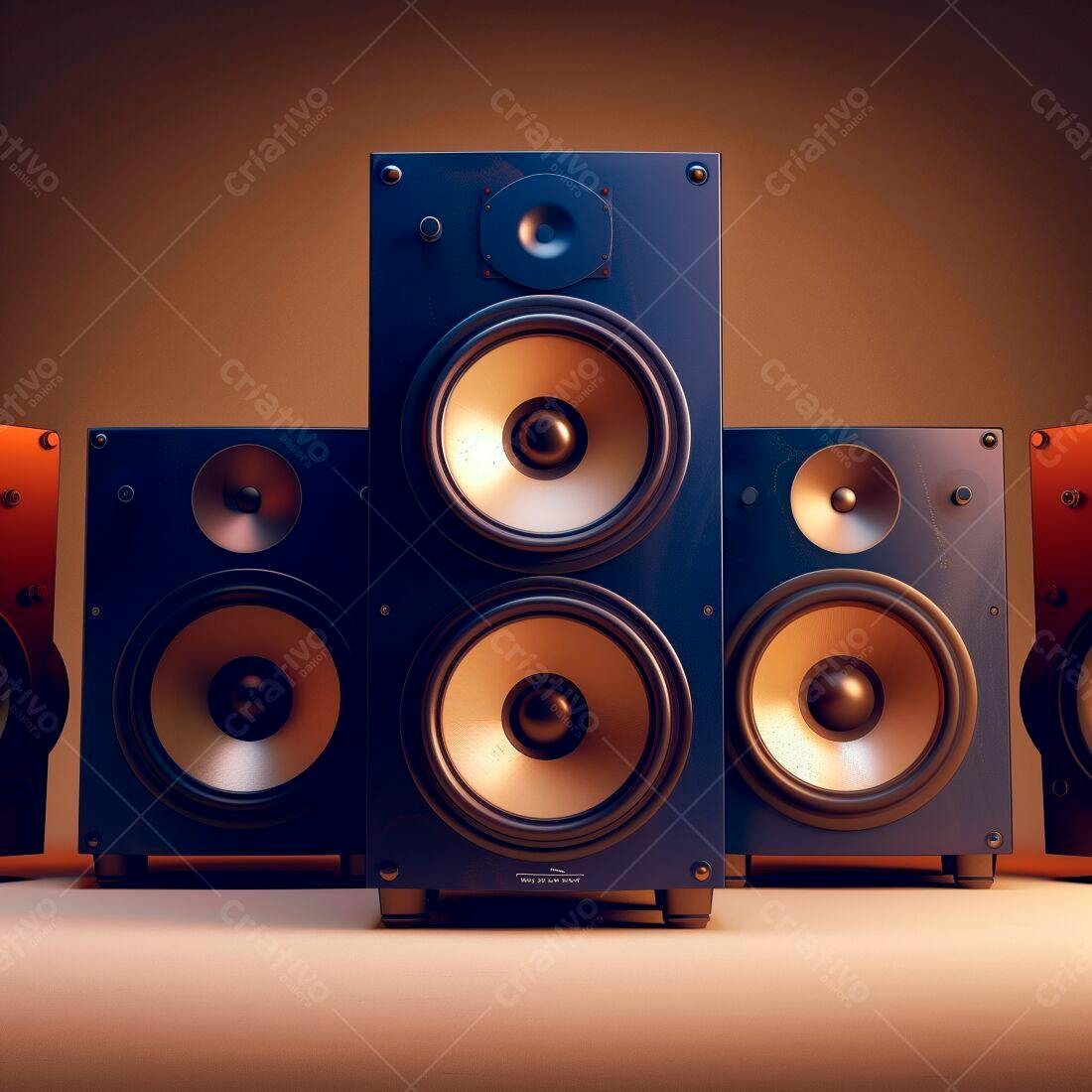 Caixas de som vintage em tons escuros