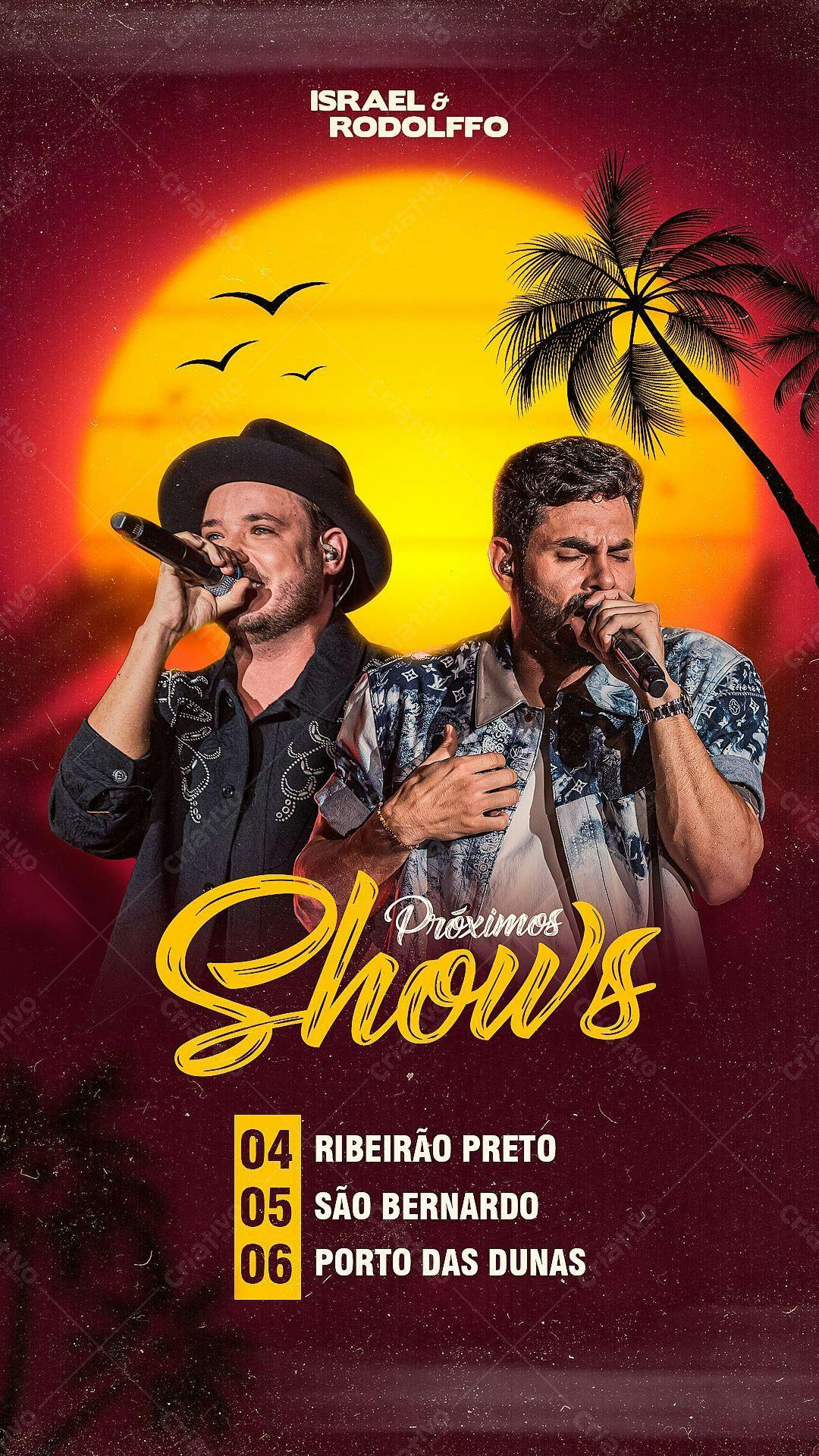 Flyer para Shows Israel & Rodolffo PSD Editável