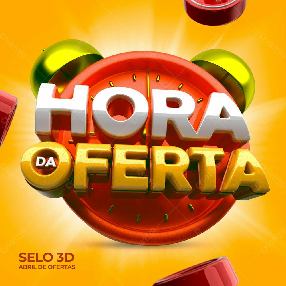 3D Stamp Offer Time Red Yellow