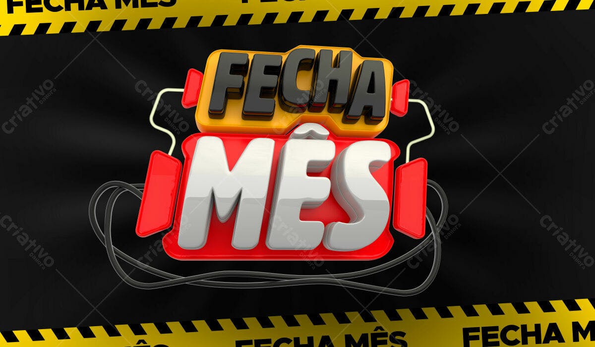 Logotipo Feche o Mês PSD Editável