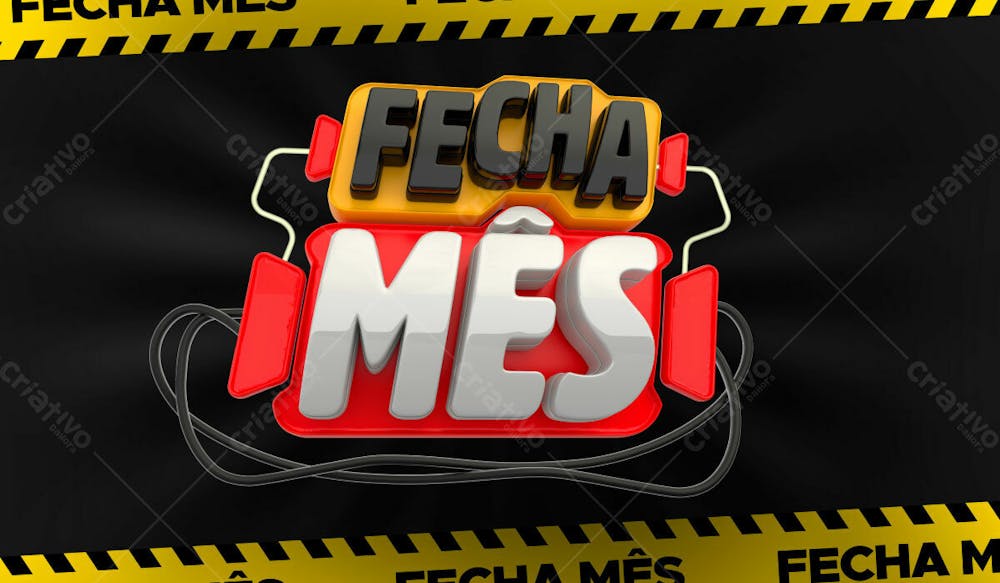 Fecha Mês Selo 3D