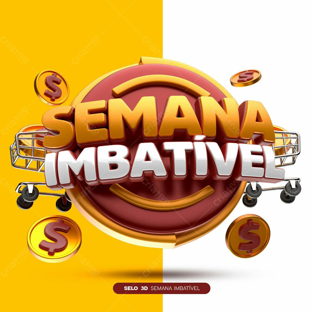 Selo 3D Semana Imbatível PSD Editável