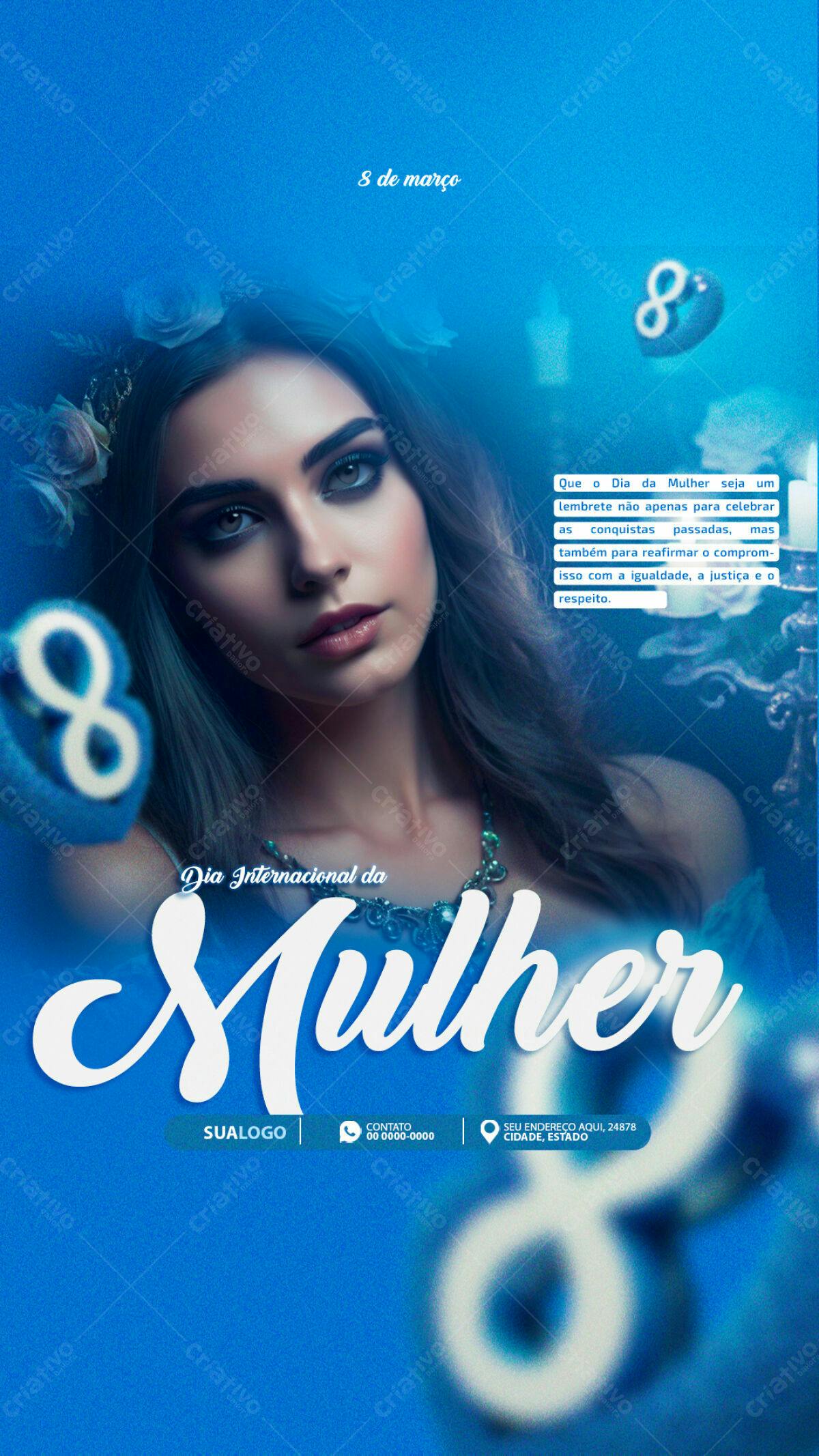 Flyer Dia Internacional da Mulher PSD Editável