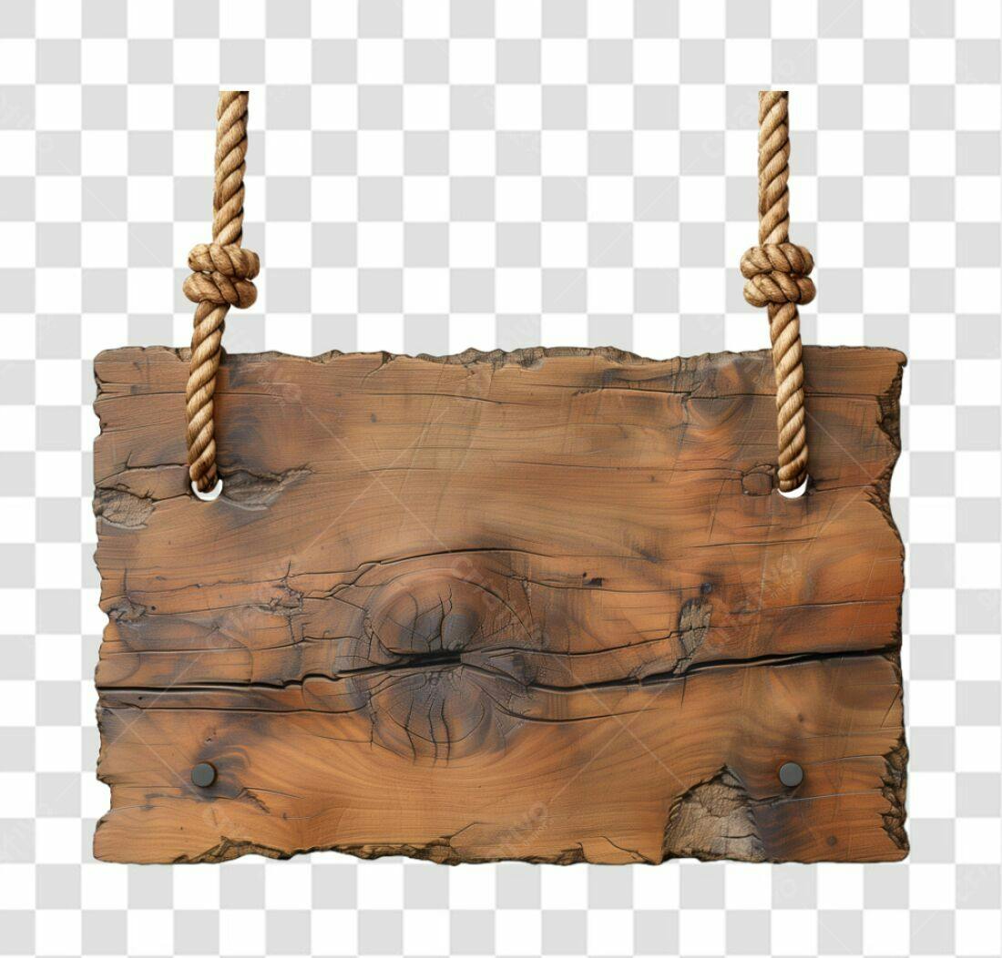 Placa de Madeira Rustica PNG com fundo transparente