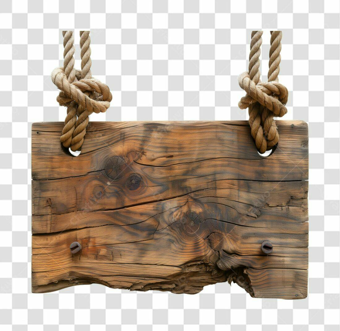 Placa de Madeira Rustica PNG com fundo transparente