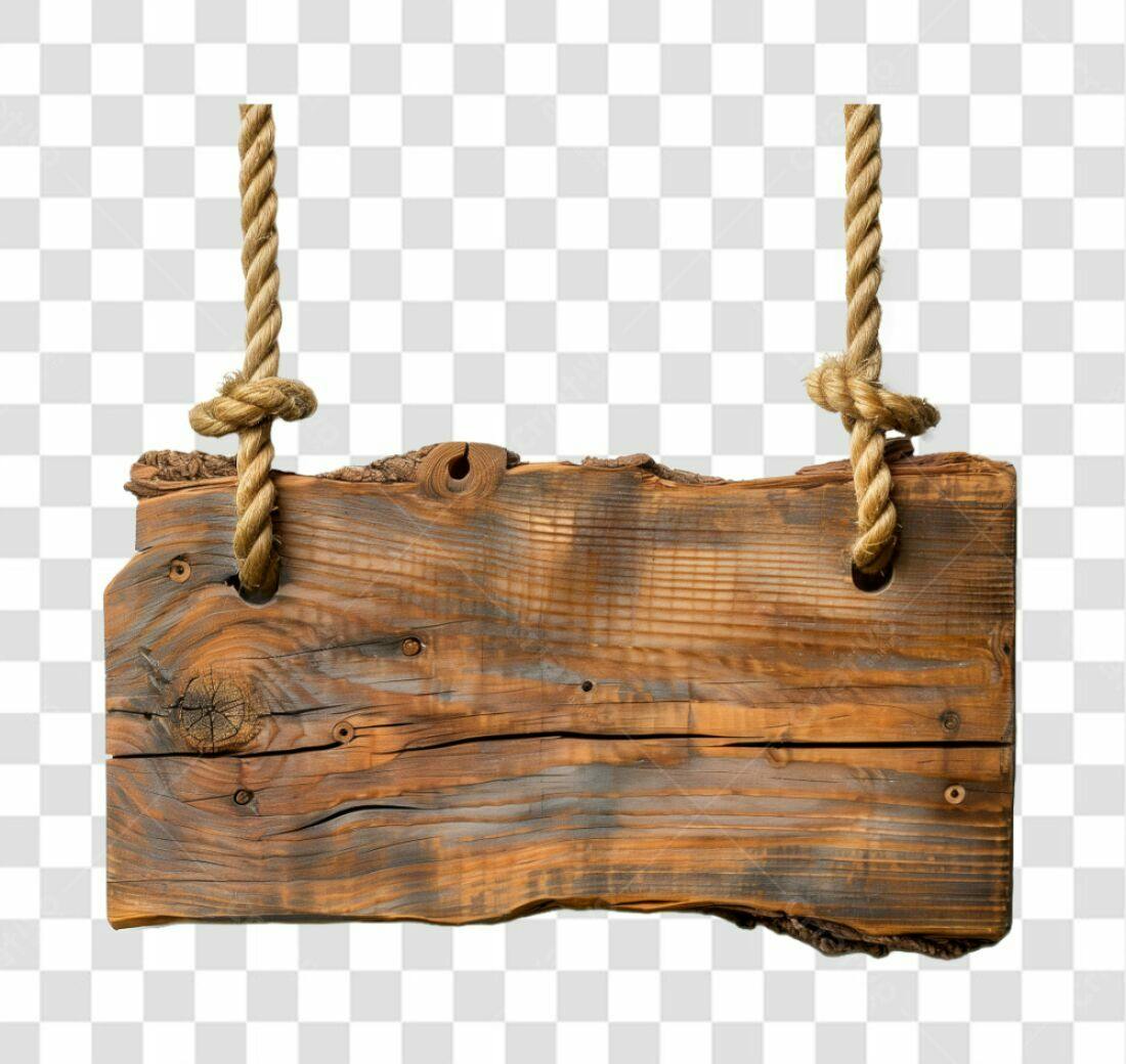 Placa de Madeira Rustica PNG com fundo transparente
