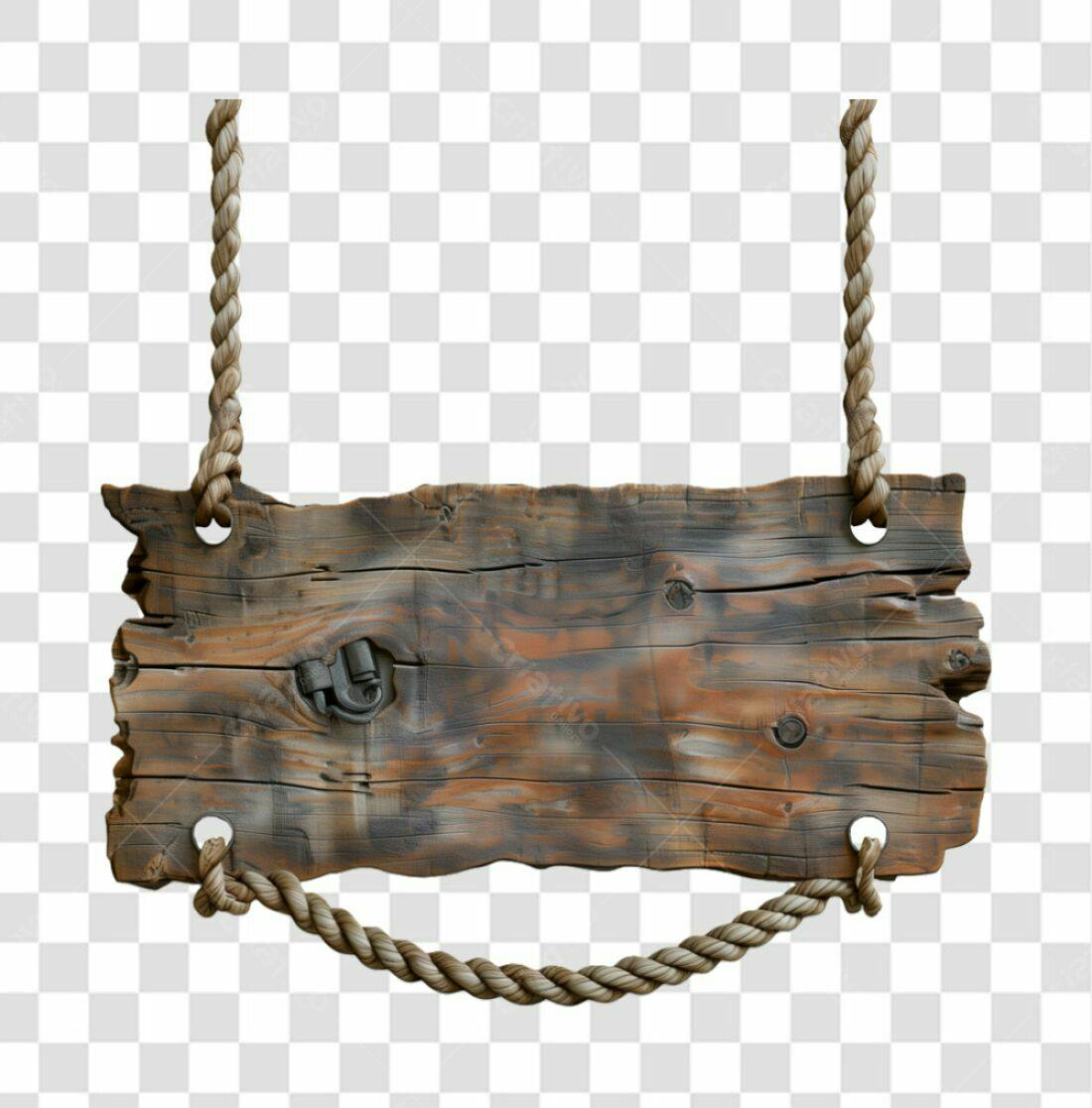 Placa de Madeira Rustica PNG com fundo transparente