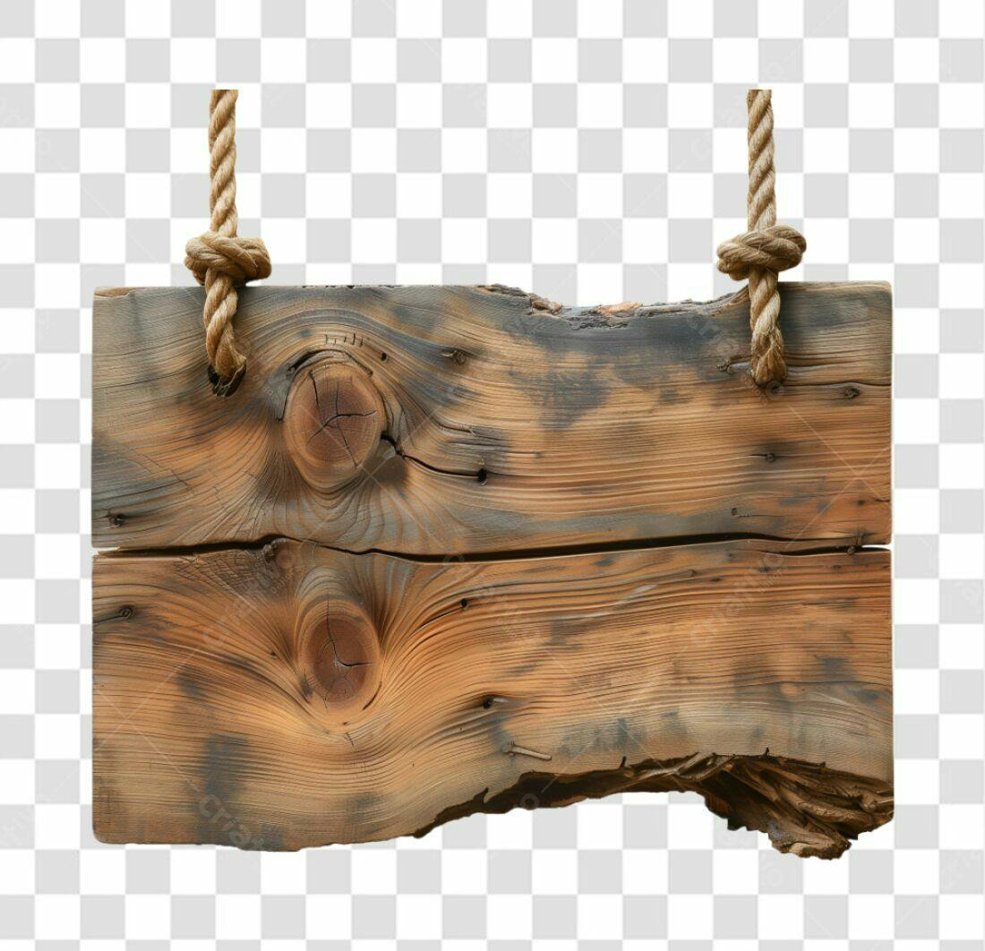 Placa de Madeira Rustica PNG com fundo transparente