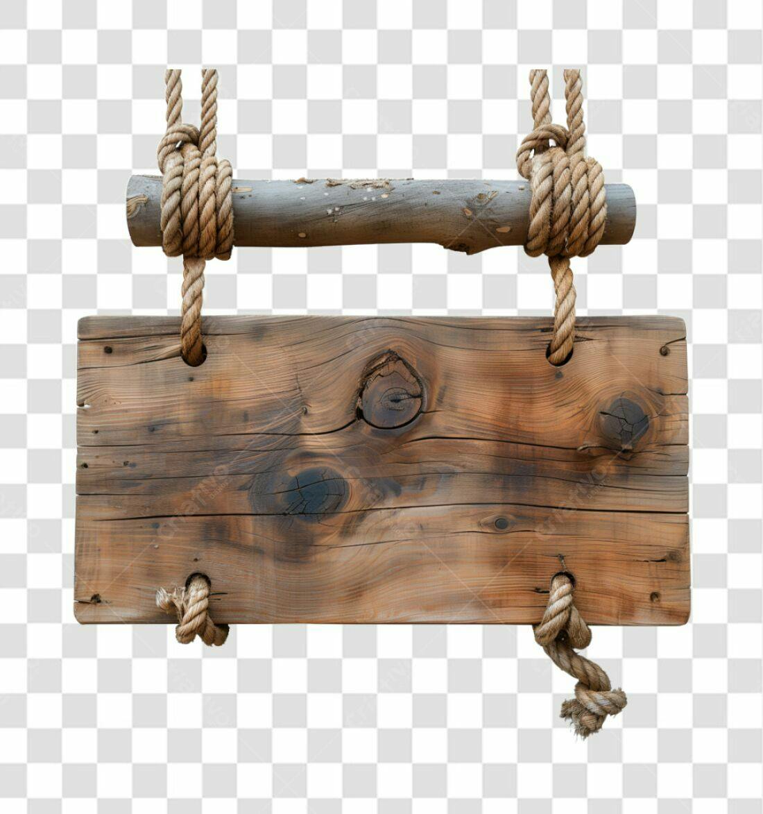 Placa de Madeira Rustica PNG com fundo transparente