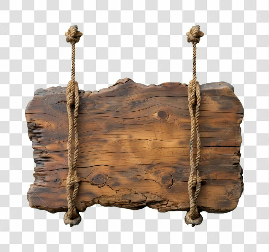 Placa de Madeira Rustica PNG com fundo transparente