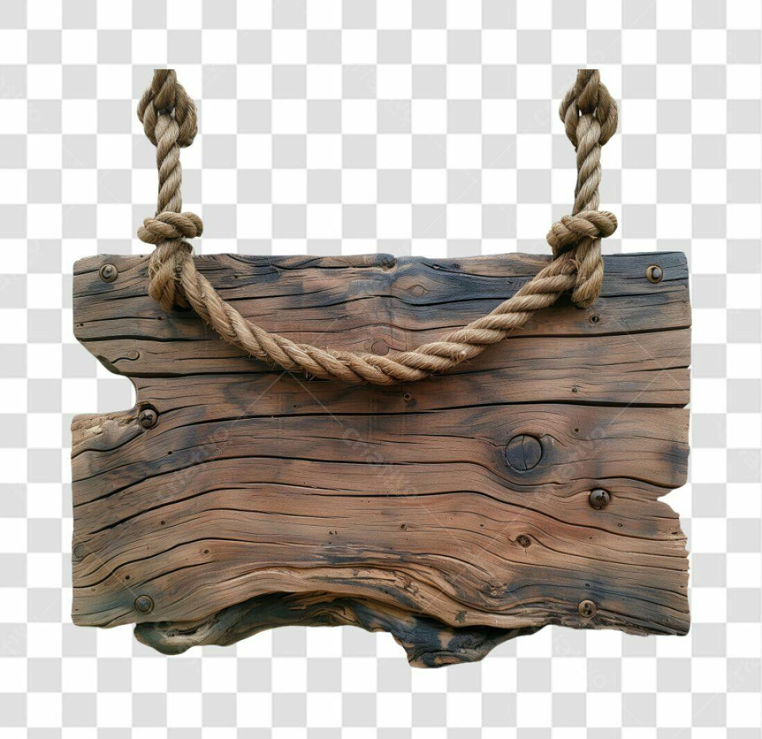 Placa de Madeira Rustica PNG com fundo transparente