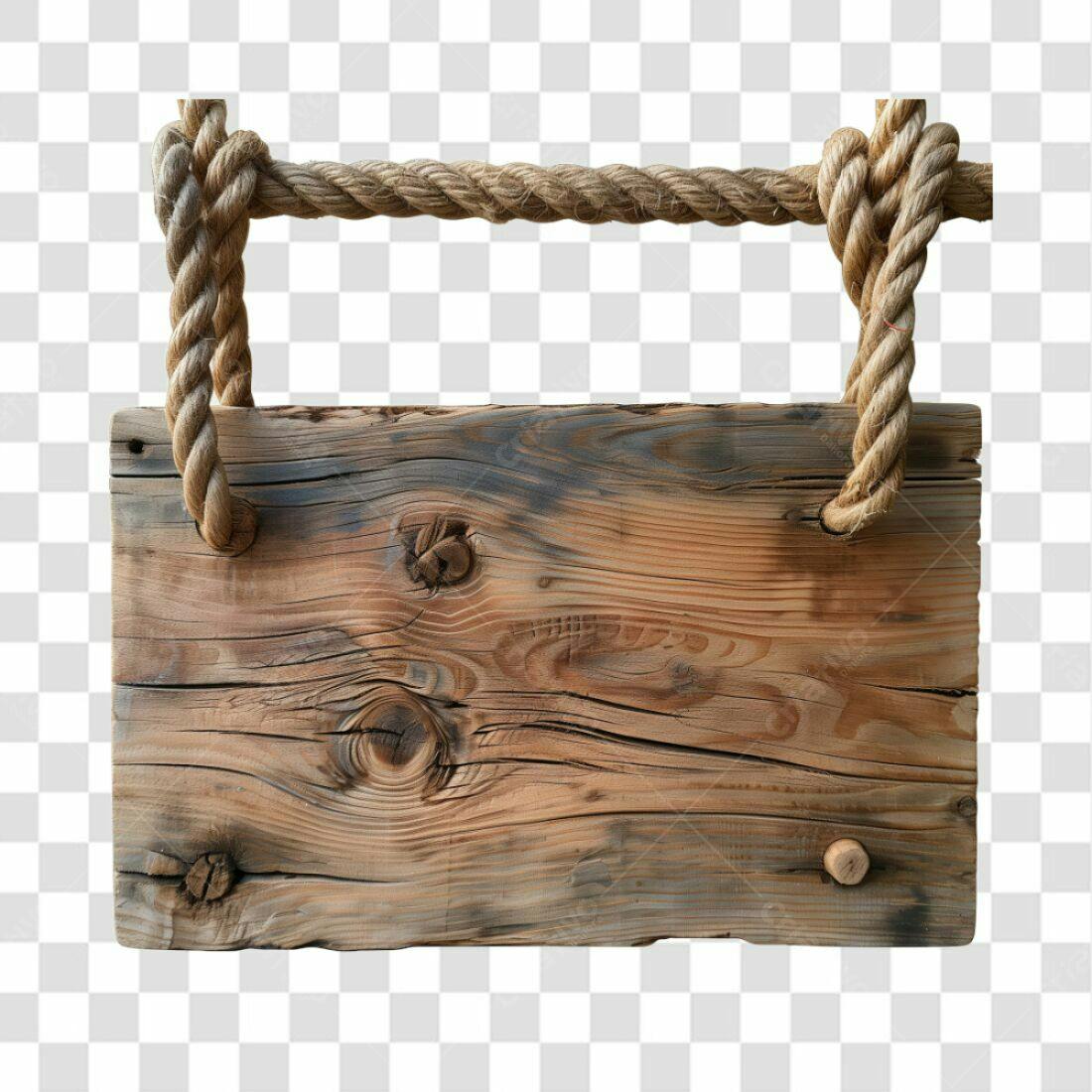 Placa de Madeira Rustica PNG com fundo transparente