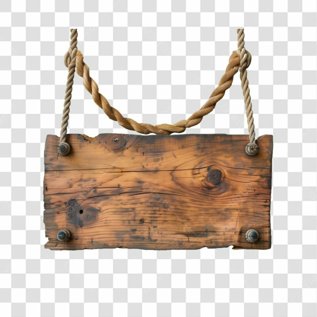 Placa de Madeira Rustica PNG com fundo transparente