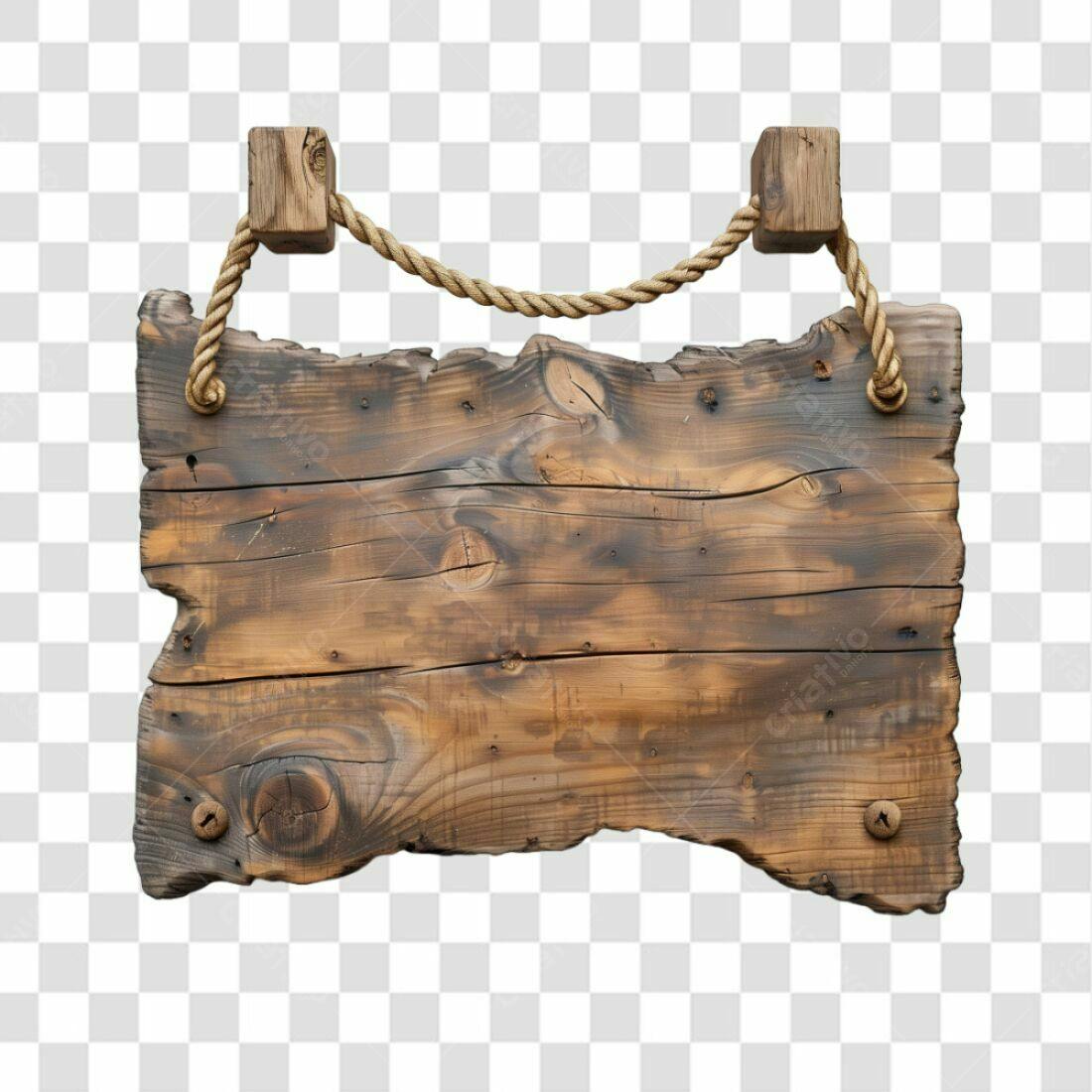 Placa de Madeira Rustica PNG com fundo transparente