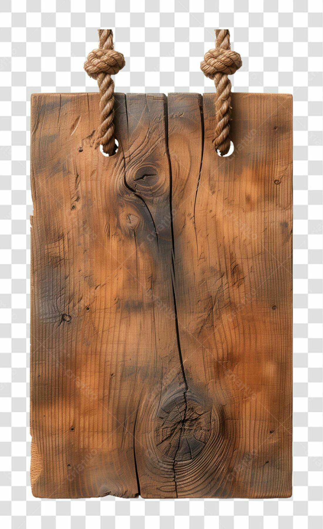 Placa de Madeira rústica PNG com fundo transparente