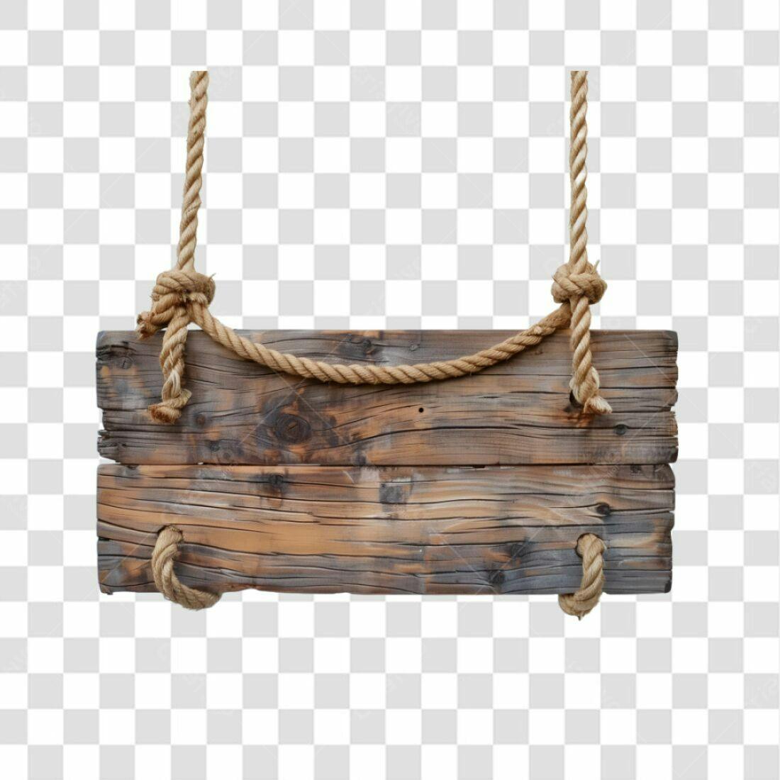 Placa de madeira rústica PNG com fundo transparente