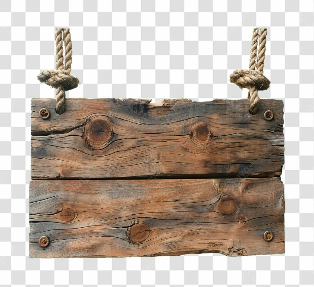 Placa de Madeira Rustica PNG com fundo transparente