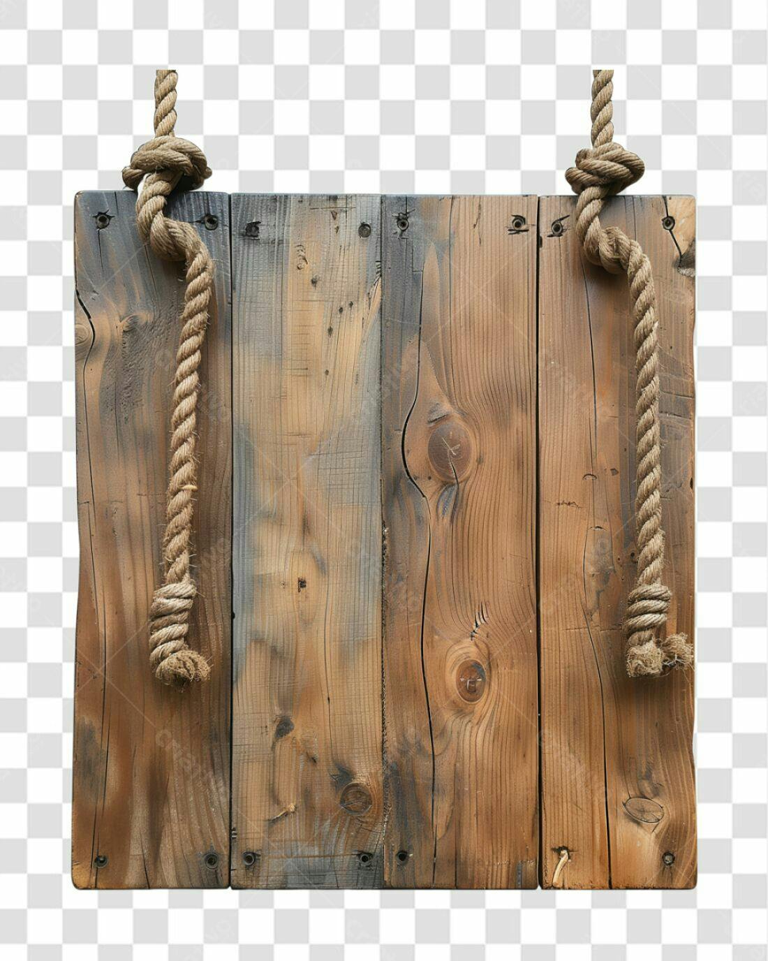 Placa de madeira rústica PNG com fundo transparente