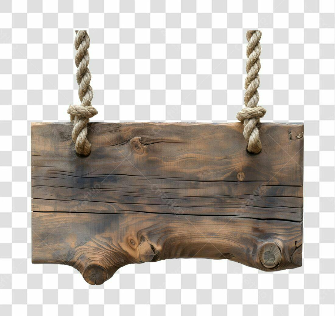 Placa de Madeira PNG com fundo transparente