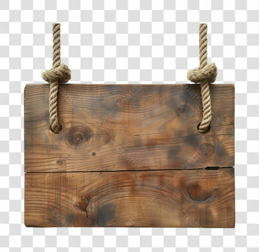 Placa de Madeira Rustica PNG com fundo transparente