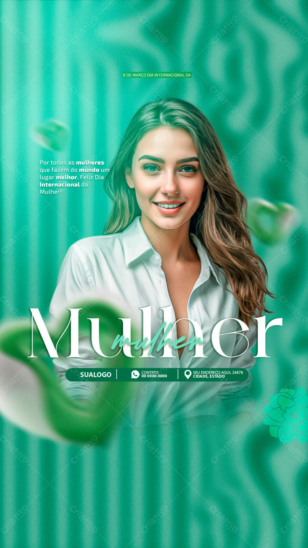 Flyer Dia Internacional da Mulher PSD Editável