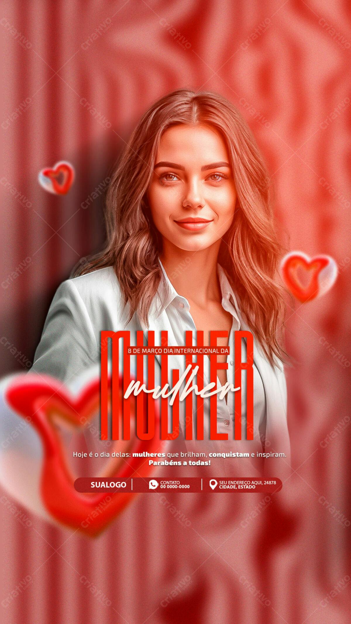 Flyer Dia Internacional da Mulher PSD Editável